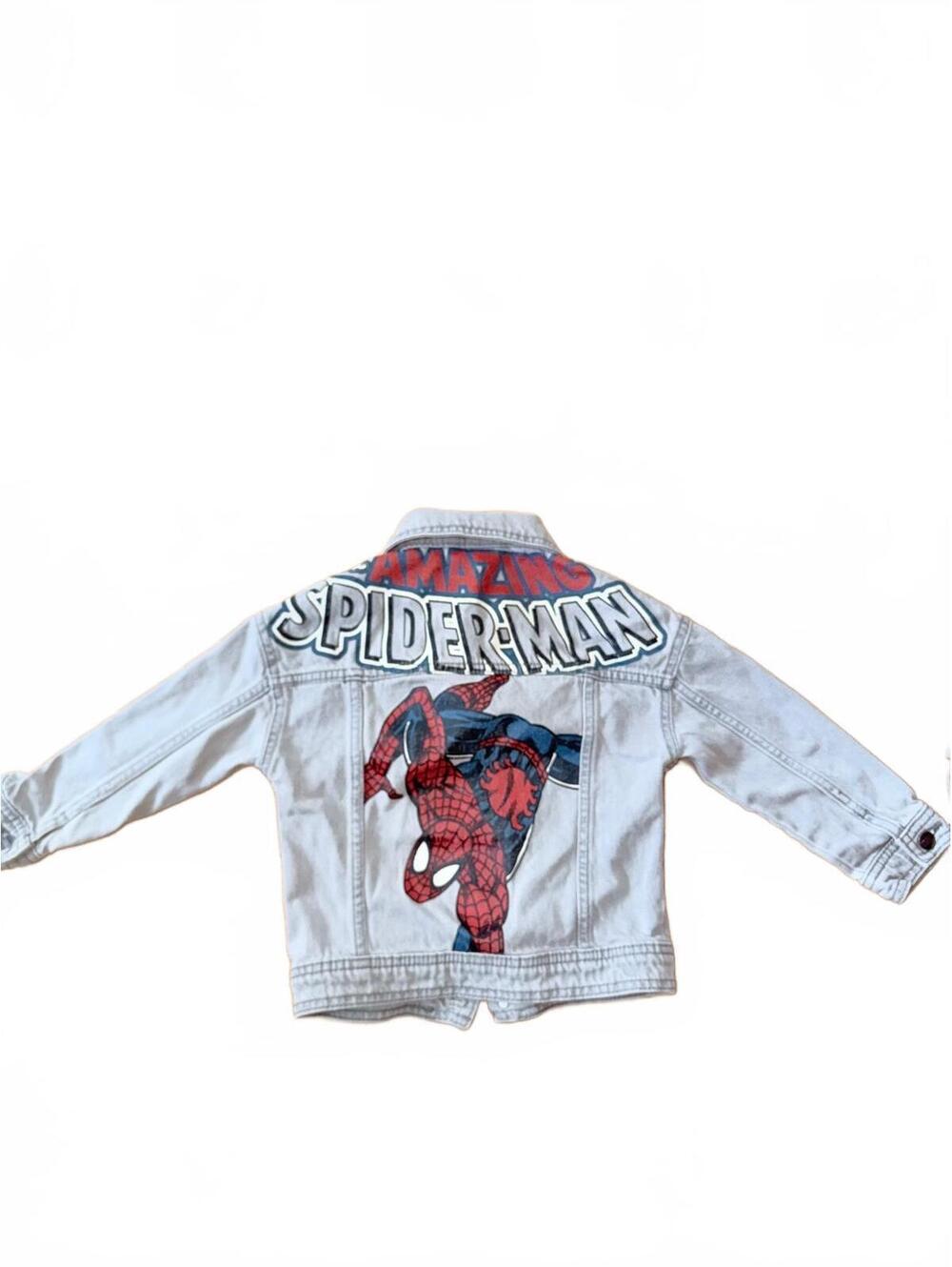 Marvel Amazing Spider-Man Denim Jacket Gray Child Size 4